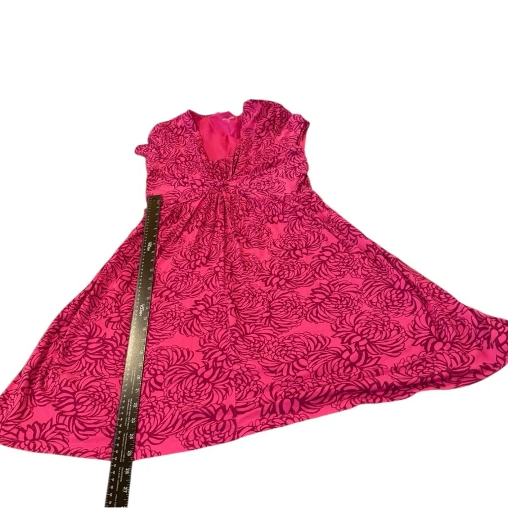 Garnet‎ Hill Pink Floral Midi Dress Ladies’ size 6, with cap sleeve